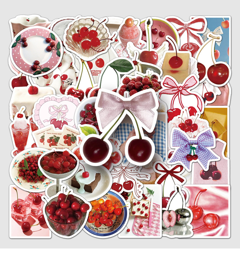 Coquette Cherry Vinyl stickers Waterproof Laptop Water Bottles Blind Box Free Gift