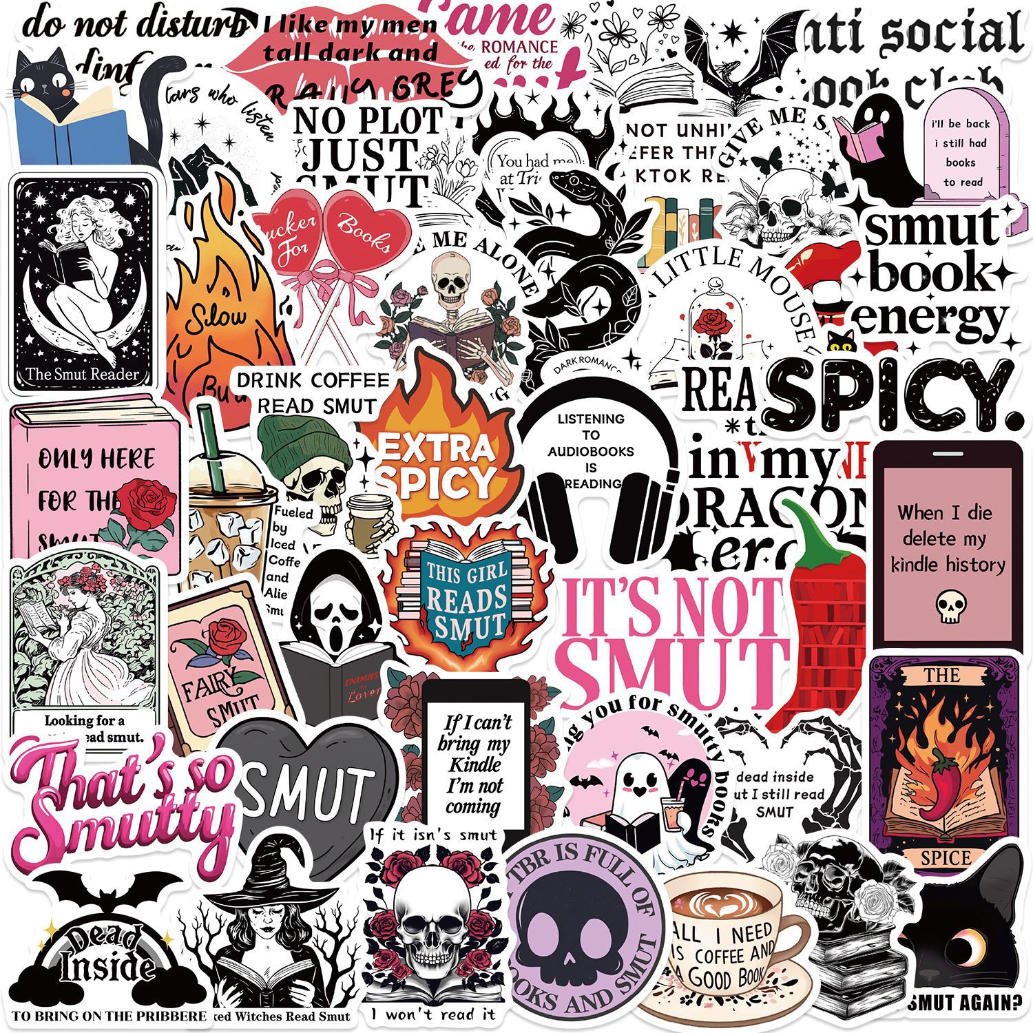 Smut Bookish Vinyl stickers Waterproof Laptop Water Bottles Blind Box Free Gift