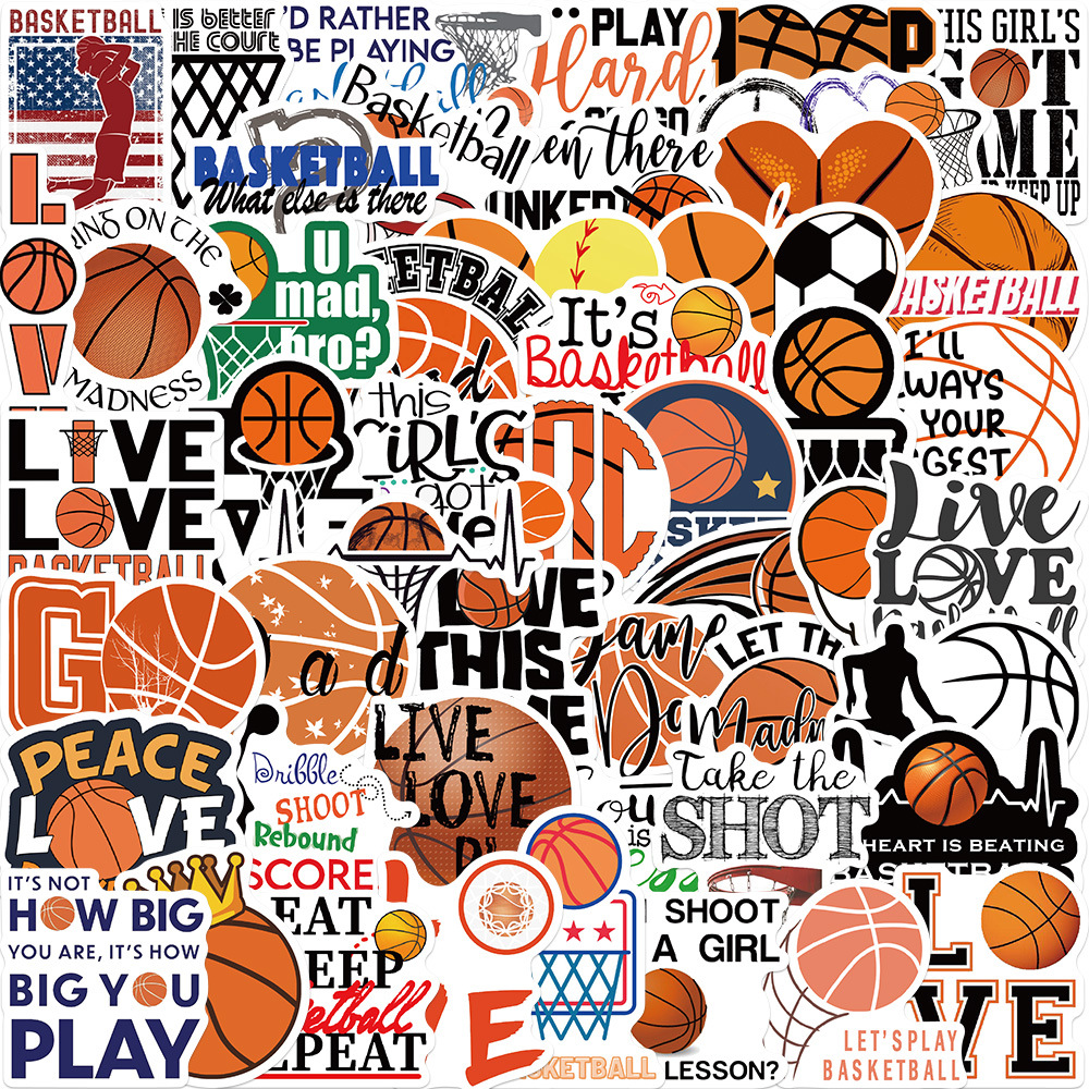 Basketball sport Vinyl stickers Waterproof Laptop Water Bottles Blind Box Free Gift