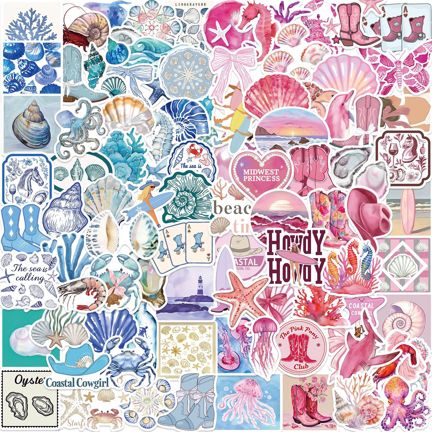 Beauty ocean Vinyl stickers Waterproof Laptop Water Bottles Blind Box Free Gift