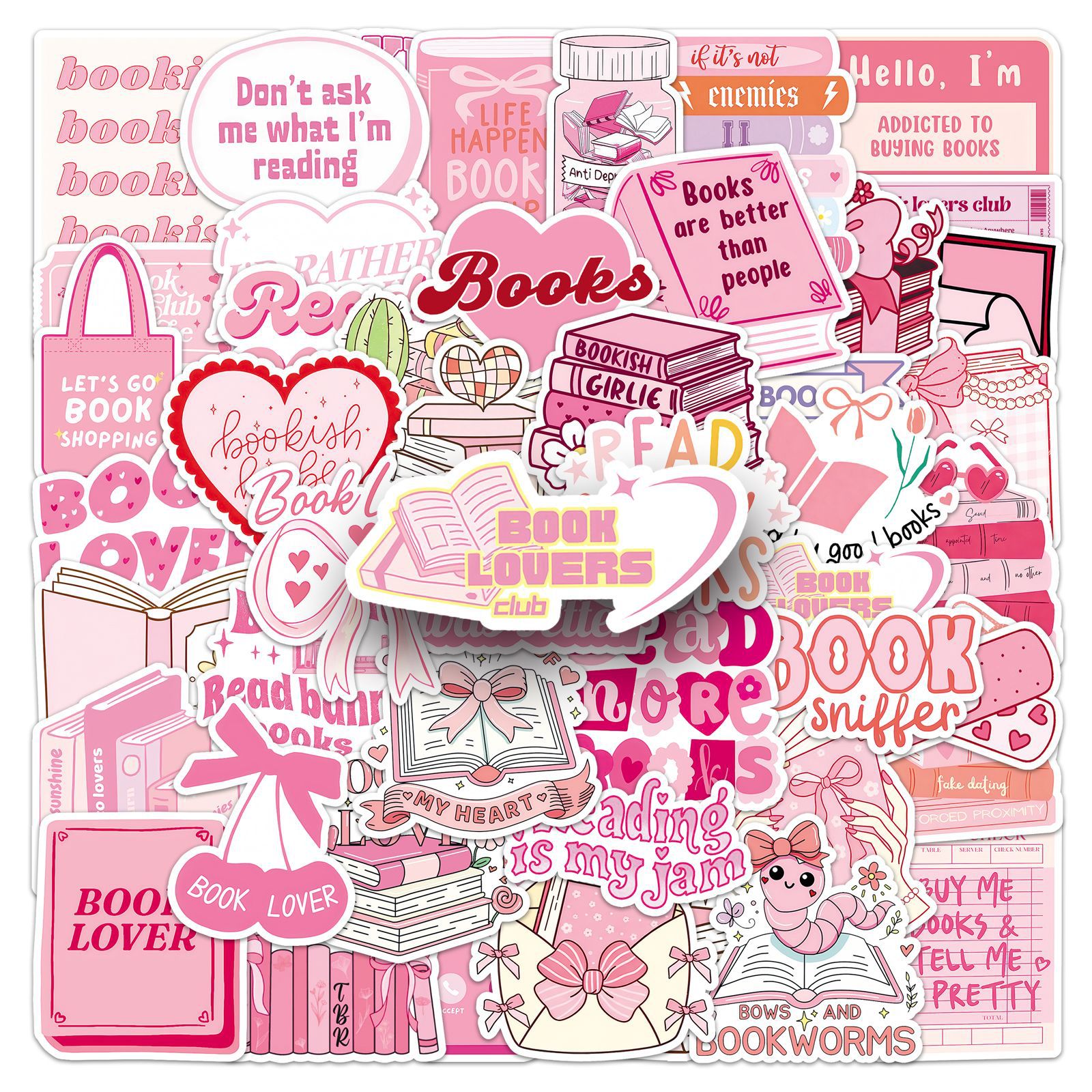 Book lover Vinyl stickers Waterproof Laptop Water Bottles Blind Box Free Gift