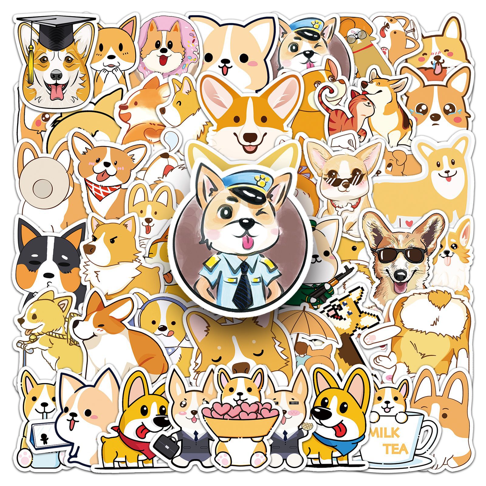 200Pcs corgi cartoon