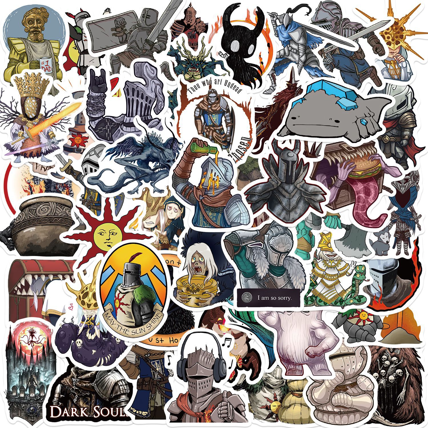 Dark soul Vinyl stickers Waterproof Laptop Water Bottles Blind Box Free Gift