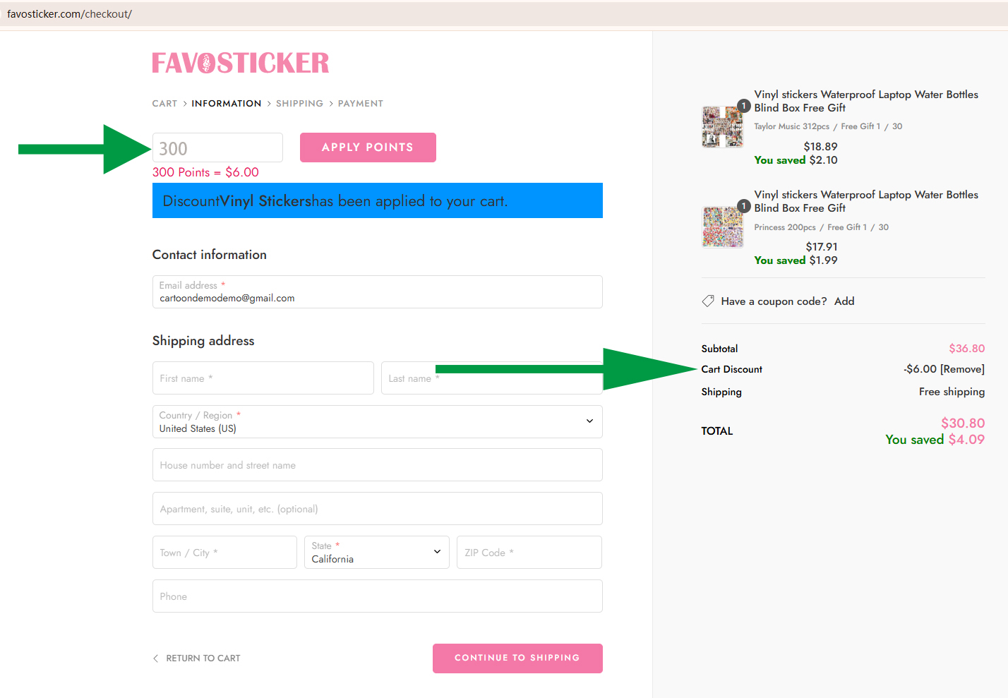 favosticker signup applypoints