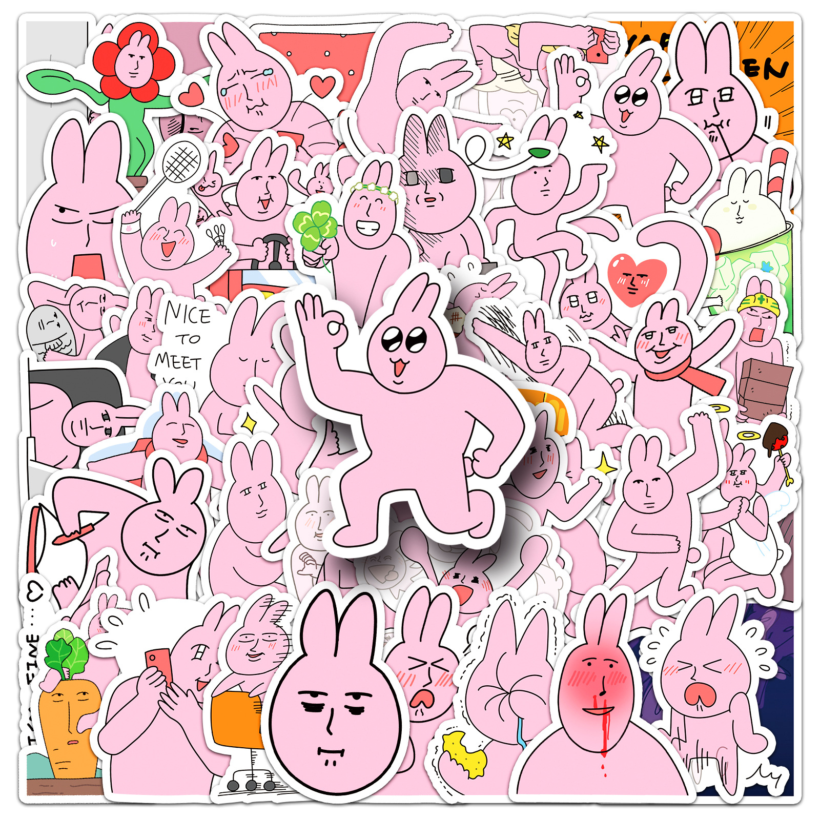 Funny emoji Vinyl stickers Waterproof Laptop Water Bottles Blind Box Free Gift
