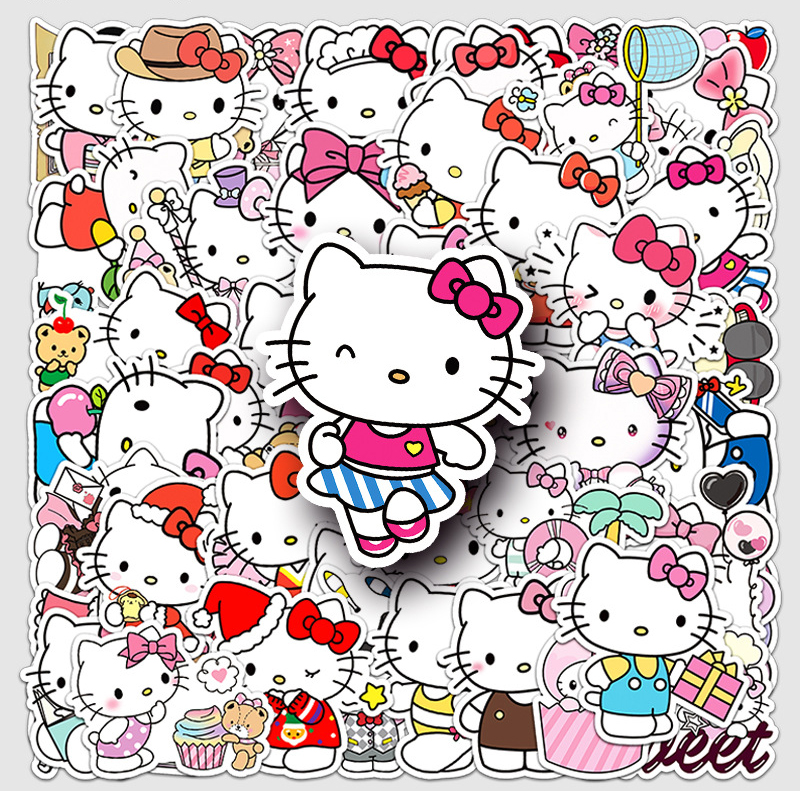 Hello kitty Vinyl stickers Waterproof Laptop Water Bottles Blind Box Free Gift