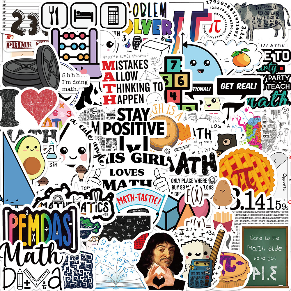 Math teacher Vinyl stickers Waterproof Laptop Water Bottles Blind Box Free Gift