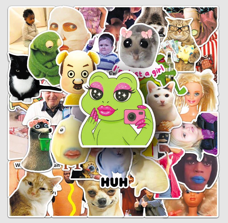Meme funny Vinyl stickers Waterproof Laptop Water Bottles Blind Box Free Gift
