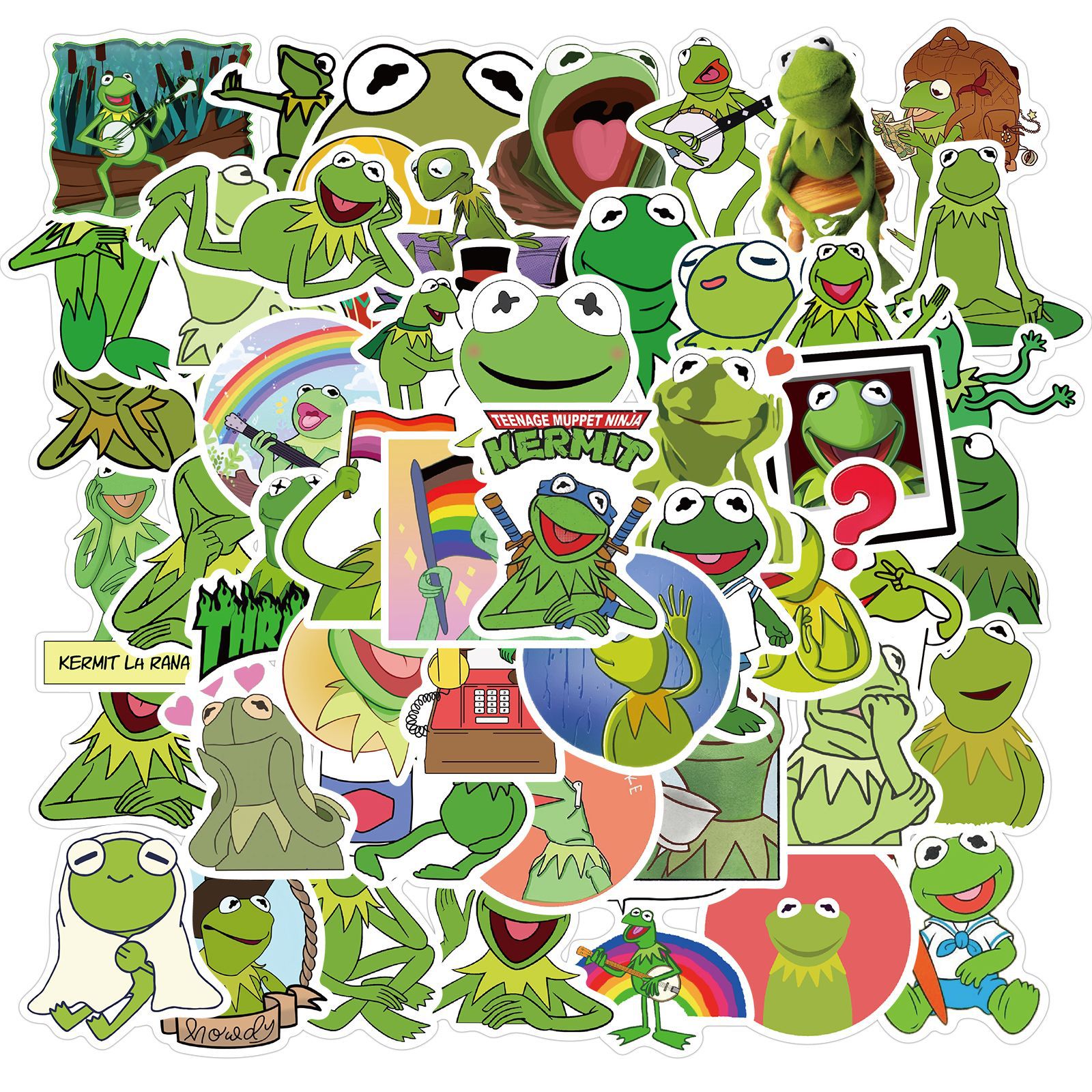 Muppets kermi frog Vinyl stickers Waterproof Laptop Water Bottles Blind Box Free Gift